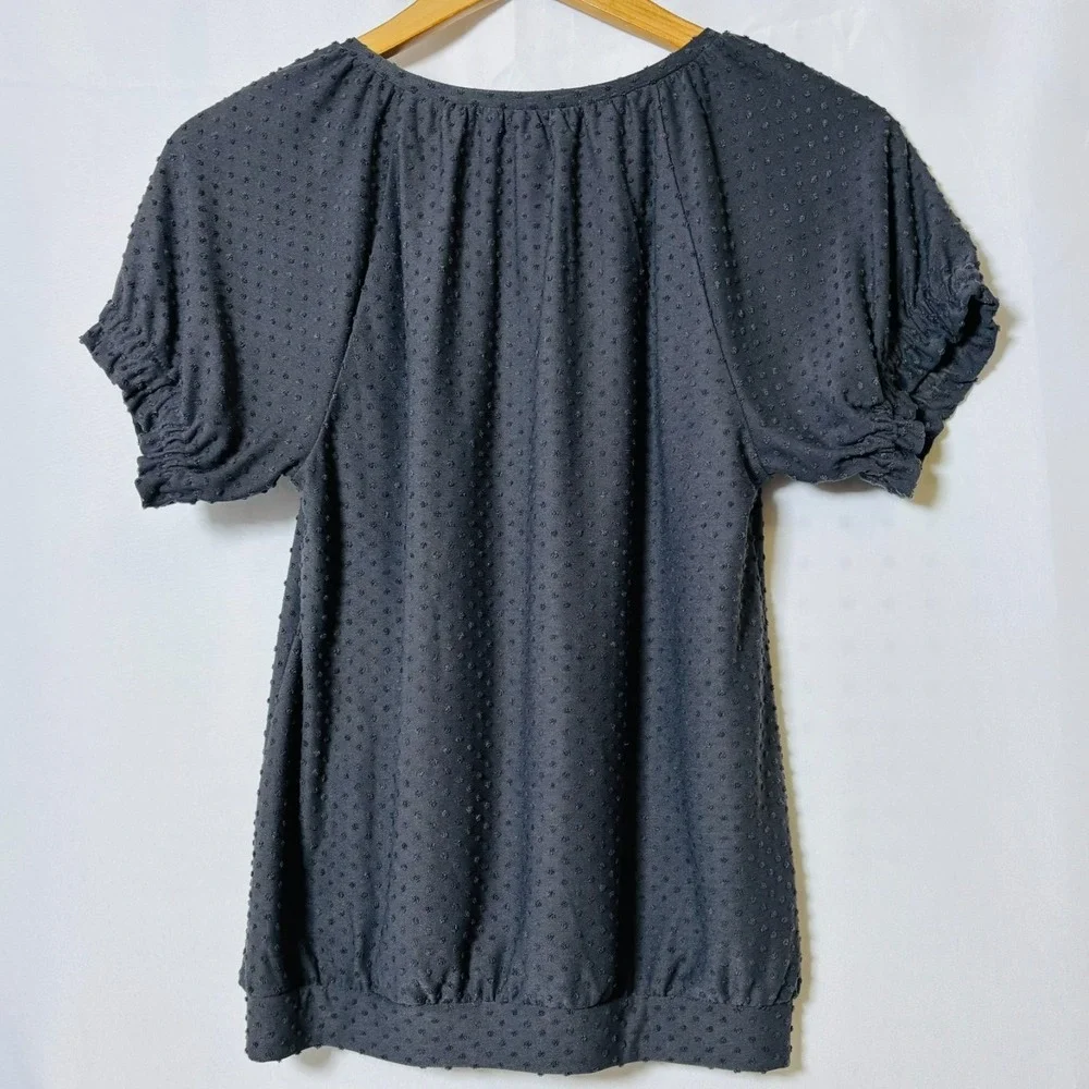 LOFT / SWISS DOT BLOUSE / WOMEN'S / XS / GREY‎ BLOUSE